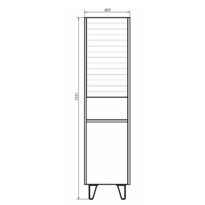 COMFORTY. Шкаф-колонна "Клеон-40" белый/дуб дымчатый фото в интернет-магазине Русалия