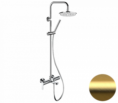 Душевая система с изливом Remer Class Line L34X7MMM20BG, золото брашированное фото в интернет-магазине Русалия