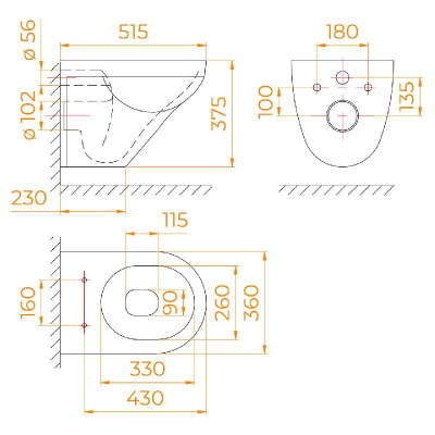 Унитаз подвесной с инсталляцией RGW SW-60 фото в интернет-магазине Русалия