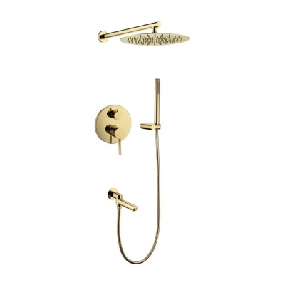 Душевая система встраиваемая Grocenberg GB5099GO-1, золото фото в интернет-магазине Русалия