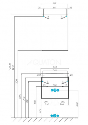 Зеркальный шкаф AQUATON Асти 50 белый 1A263302AX010 фото в интернет-магазине Русалия