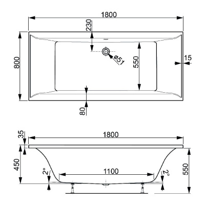 Акриловая ванна VAGNERPLAST VERONELA 180x80 VPBA180VEA2X-04 фото в интернет-магазине Русалия