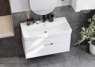 Тумба под раковину AQUATON Оливия 90 белый матовый 1A254401OL010 фото в интернет-магазине Русалия