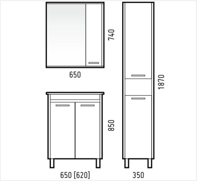 Зеркало-шкаф "Лорена 65/С", антик Corozo фото в интернет-магазине Русалия