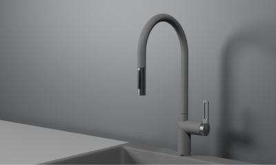 Смеситель для кухни GRANULA с выдвижным изливом (8172, АЛЮМИНИУМ) фото в интернет-магазине Русалия