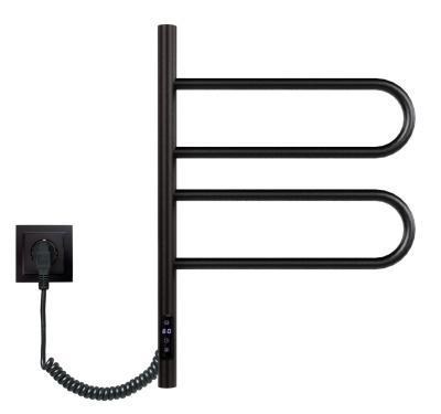 Полотенцесушитель электрический Vincea VTD-1R1CBE 44x60, черный, таймер фото в интернет-магазине Русалия