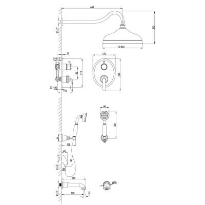 Душевая программа для ванны Lemark Brava (LM4722G) фото в интернет-магазине Русалия