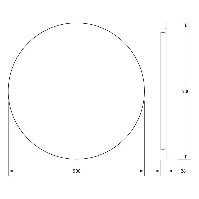 Зеркало  с LED-подсветкой настенное OPTI DEFESTO d50 см, DF 2852S фото в интернет-магазине Русалия