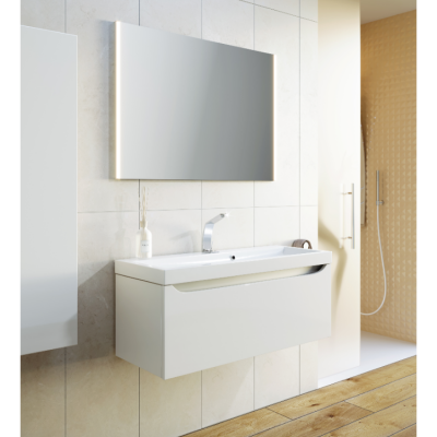 Подвесная тумба 100 Verona белый Ver.01.10/W + умывальник Infinity 1000 Inf.10.04.D Aqwella фото в интернет-магазине Русалия