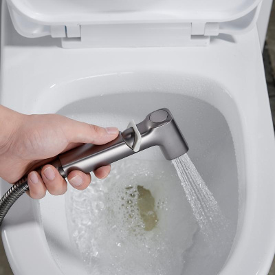 Гигиенический душ со смесителем Shevanik S6805T, оружейная сталь фото в интернет-магазине Русалия