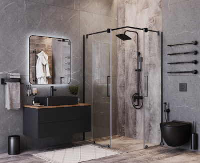 BOND F01-108 Унитаз подвесной безободковый черный с сиденьем с микролифтом фото в интернет-магазине Русалия