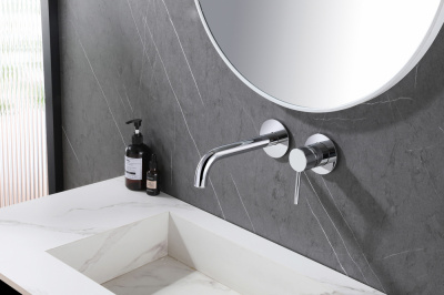 Смеситель ABBER Wasser Kreis AF8112 для раковины скрытого монтажа, хром фото в интернет-магазине Русалия