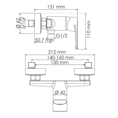 Dill 6102 Смеситель для душа Wasserkraft фото в интернет-магазине Русалия