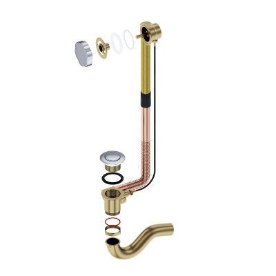 Cлив-перелив латунный полу-автоматический для ванны 8003/00 хром Timo фото в интернет-магазине Русалия