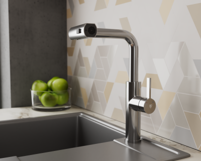 Смеситель для кухни с выдвижной лейкой RUSH Tinos (TI3732-18) фото в интернет-магазине Русалия