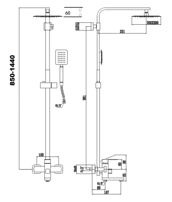 Душевая стойка из нержавеющей стали Savol (S-SUS5001) фото в интернет-магазине Русалия