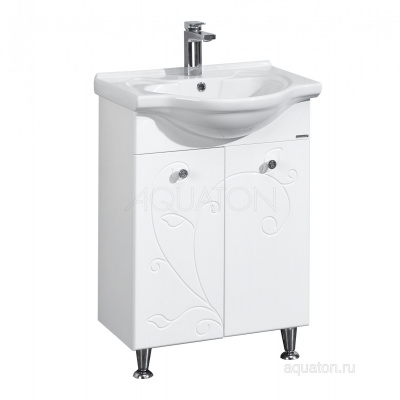 Тумба-умывальник Лиана 60 1A163101LL010 + Раковина Байкал-60 1WH109652 Акватон фото в интернет-магазине Русалия