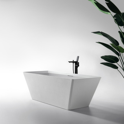 Ванна из искусственного камня ABBER Berlin AM9912 белая матовая 170х75х60 см фото в интернет-магазине Русалия