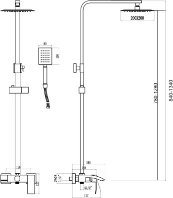 Душевая стойка Fmark (FS8645H) фото в интернет-магазине Русалия