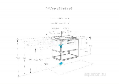 Тумба под раковину AQUATON Лофт Фабрик 65 дуб кантри 1A242301LTDY0 фото в интернет-магазине Русалия