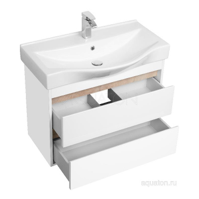 Тумба под раковину AQUATON Нортон 80 белая 1A248901NT010 фото в интернет-магазине Русалия