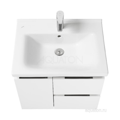 Тумба под раковину AQUATON Рене 60 белый, грецкий орех 1A258501NRC80 фото в интернет-магазине Русалия