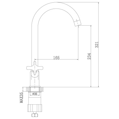 Смеситель для раковины Rossinka RS39 (RS39-72U) фото в интернет-магазине Русалия