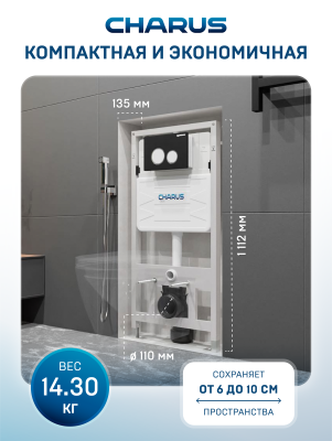 Инсталляция для подвесного унитаза CHARUS CC.300.80.01 фото в интернет-магазине Русалия
