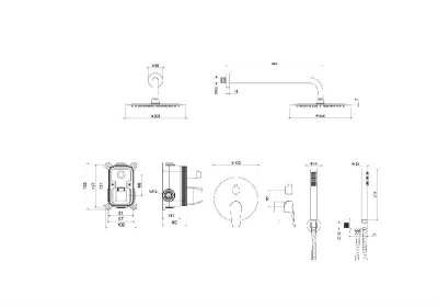 Set 3 в 1 душевой комплект AQUATEK, матовый черный AQ1172MB БЕТТА фото в интернет-магазине Русалия