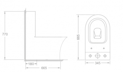 Унитаз-компакт безободковый с сиденьем микролифт REKO ТК-201 Timo фото в интернет-магазине Русалия