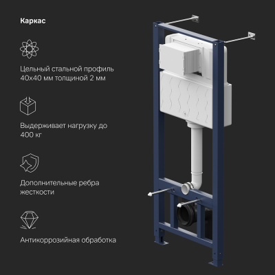 I012704 Pro инсталляция для подвесного унитаза фото в интернет-магазине Русалия