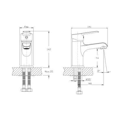Смеситель для раковины RUSH Victoria (VI7135-11) фото в интернет-магазине Русалия