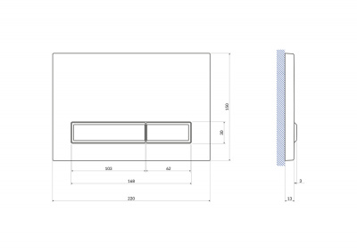 Клавиша смыва BLICK черный матовый A64115 Cersanit фото в интернет-магазине Русалия