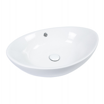 BOND S55-590 Раковина накладная овальная 59*38*19см белая фото в интернет-магазине Русалия