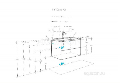 Тумба под раковину AQUATON Сохо 75 cлэйт, галька серая 1A258101AJ9A0 фото в интернет-магазине Русалия