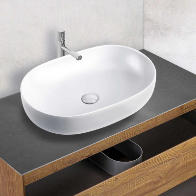 Раковина керамическая Vincea VBS-113, 600*400*135, накладная, цвет белый фото в интернет-магазине Русалия