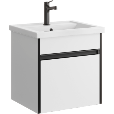 Подвесная тумба 50  Urban белый URB0105W + умывальник Фостер 500 4630055557578 Aqwella фото в интернет-магазине Русалия