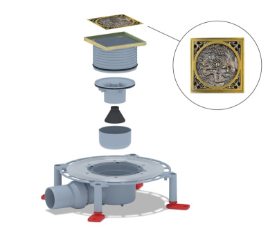 Душевой трап Bronze de Luxe 21986-5602, бронза фото в интернет-магазине Русалия