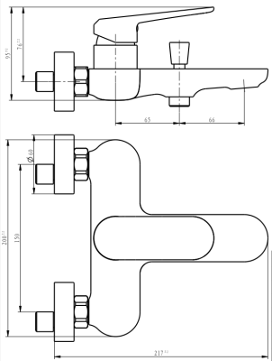 Смеситель для ванны Savol (SK-H6101) фото в интернет-магазине Русалия