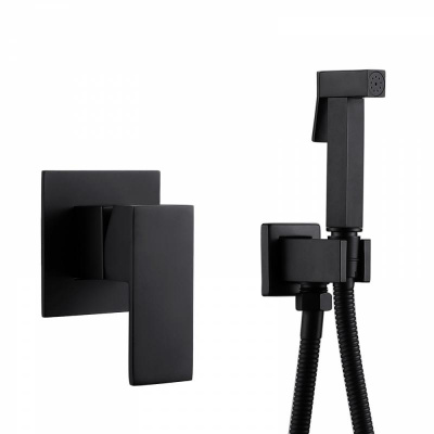 Смеситель ABBER Daheim AF8225B с гигиеническим душем, черный матовый фото в интернет-магазине Русалия