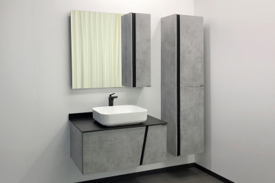 COMFORTY. Шкаф-колонна "Эдинбург-40" бетон светлый фото в интернет-магазине Русалия