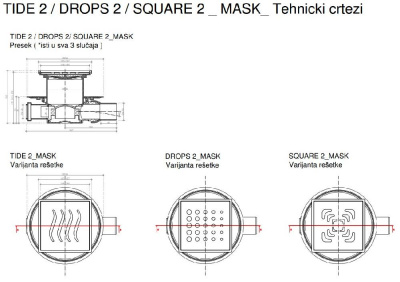 Точечный трап Pestan Confluo Standard 15х15 Square Mask Gold (13000145) фото в интернет-магазине Русалия