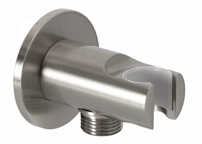 Держатель ручного душа с подключением шланга Remer 337MNP, никель брашированный фото в интернет-магазине Русалия