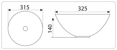 Раковина накладная круглая под коричневый камень MNC 489 CeramaLux фото в интернет-магазине Русалия