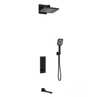 Душевой комплект VSFW-433TI4MB встраиваемый, термостатический, трехрежимный, черный Vincea фото в интернет-магазине Русалия