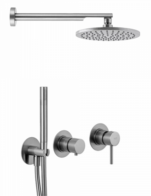 Душевая система Remer X Style X96S02ONP, никель брашированный фото в интернет-магазине Русалия