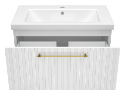 Тумба Alicante 80 подвесная (белая) с раковиной Днепрокерамика Этна 80 Brevita фото в интернет-магазине Русалия