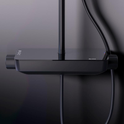 936780300 Scandinavian Pure душевая система с душевым смесителем-полкой, чёрный Damixa фото в интернет-магазине Русалия