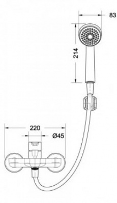 Смеситель для ванны с гарнитуром Stream F63783C-B Bravat фото в интернет-магазине Русалия