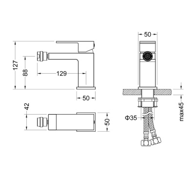 Смеситель для биде Timo Selene (2062/03F) черный фото в интернет-магазине Русалия